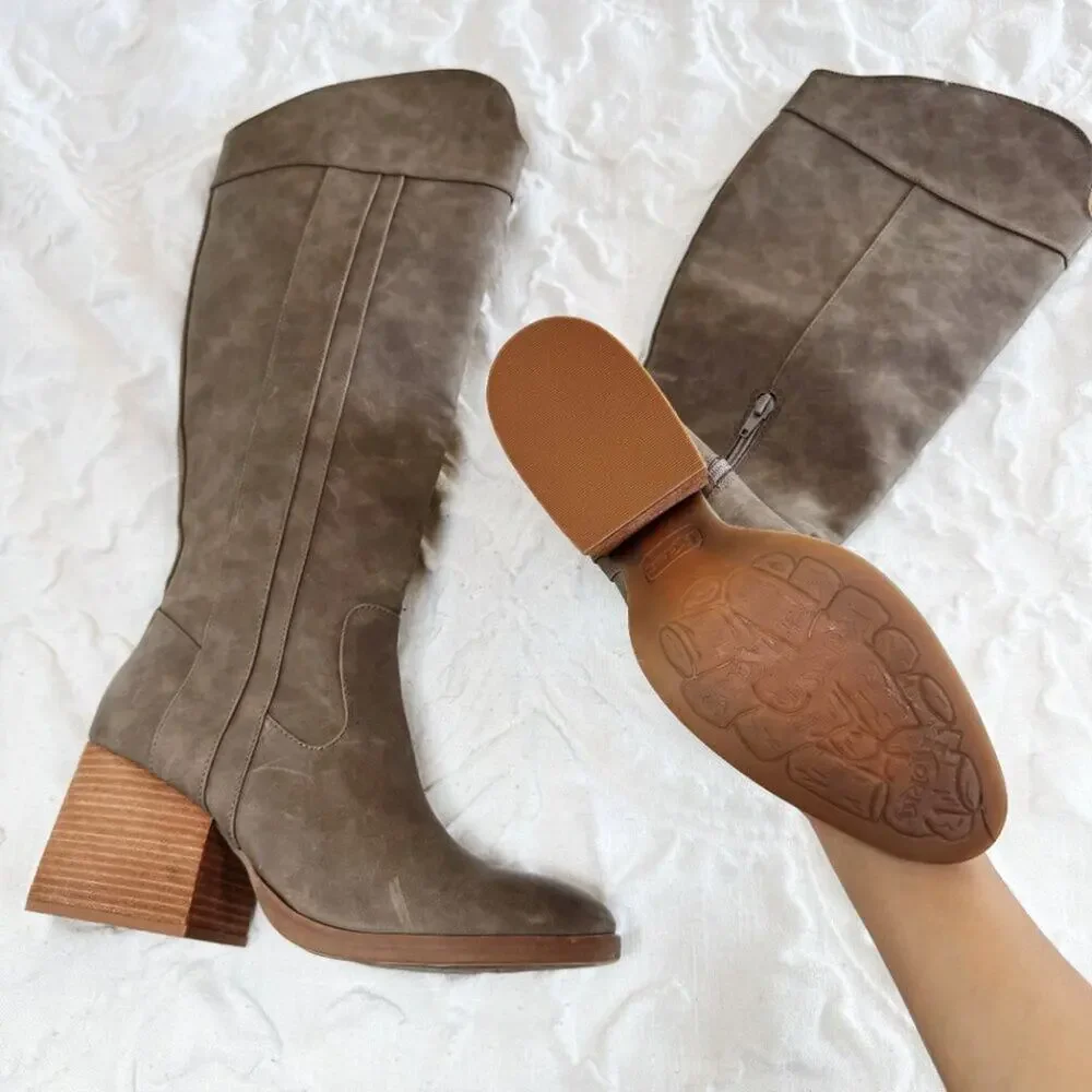 Korks Leather Tall Boots Size 9.5 New